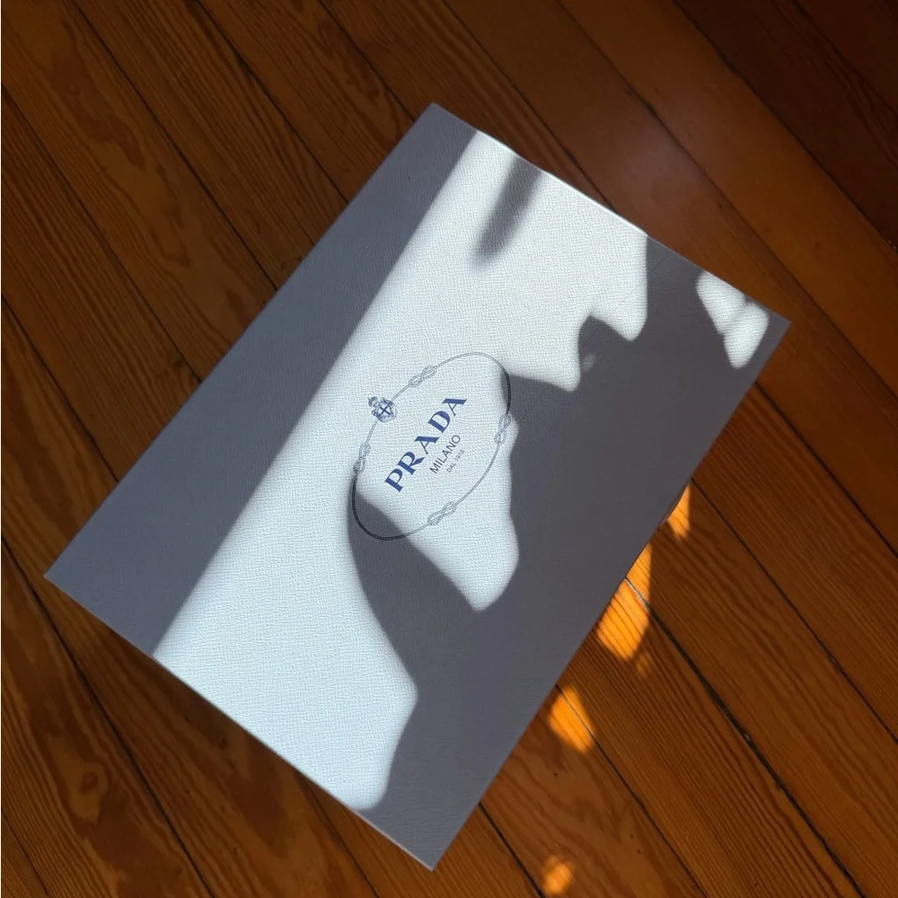 Prada Cream Pointed-Toe Floral Embellished Flats - Picture 9 of 9